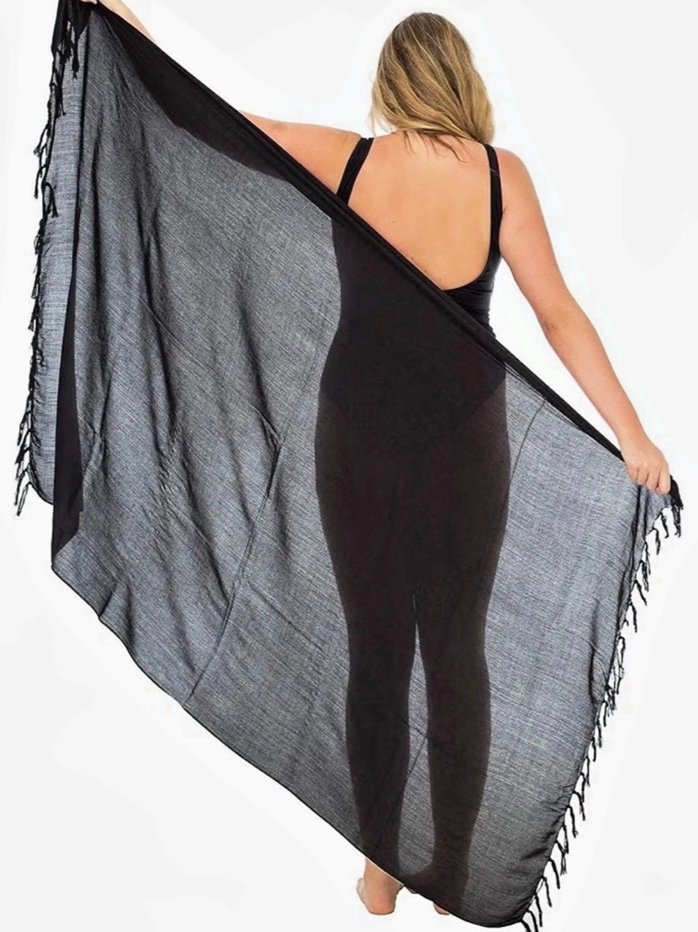 Black Fringe Swim Cover-Up NWT